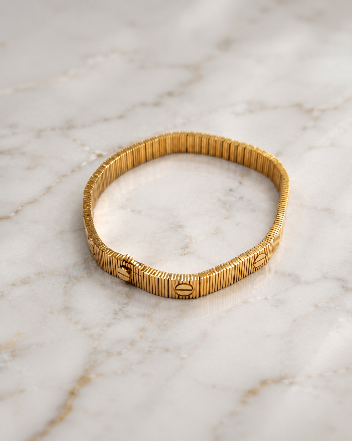 Flexible Yellow Gold Linear Infinity Love Bracelet