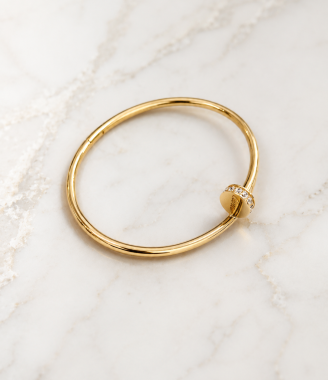 Signature Nail Bangle with GemStone