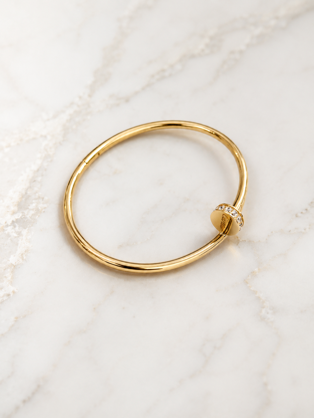 Signature Nail Bangle with GemStone