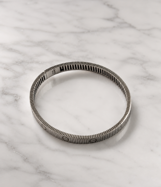 White Gold Linear Infinity Love Bangle