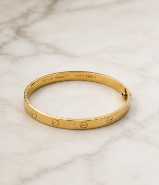 Yellow Gold Infinity Love Screw Type Bangle