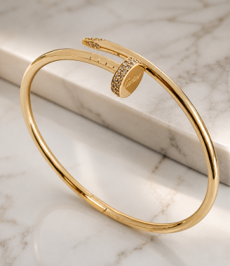 Signature Nail Bangle with GemStone