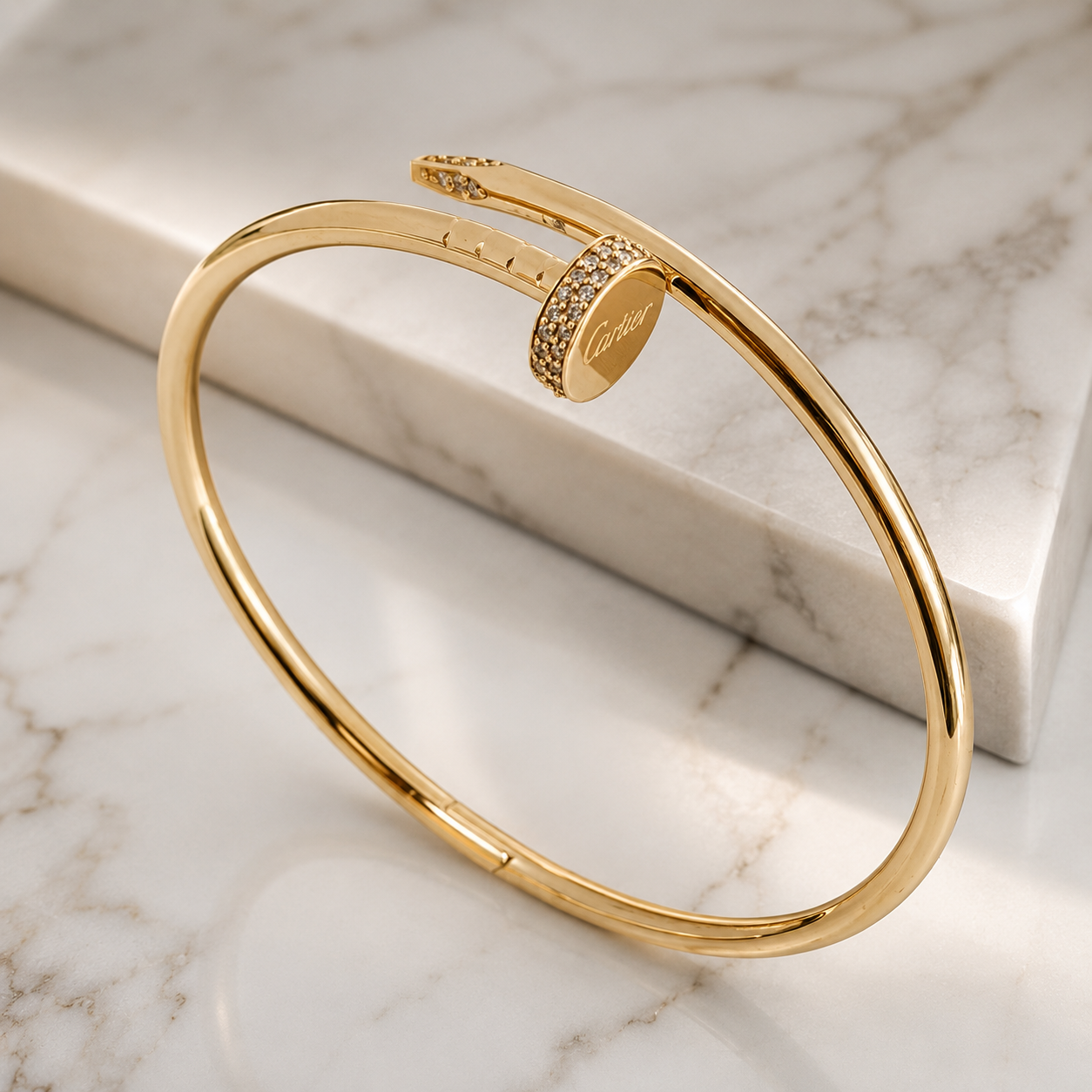 Signature Nail Bangle with GemStone