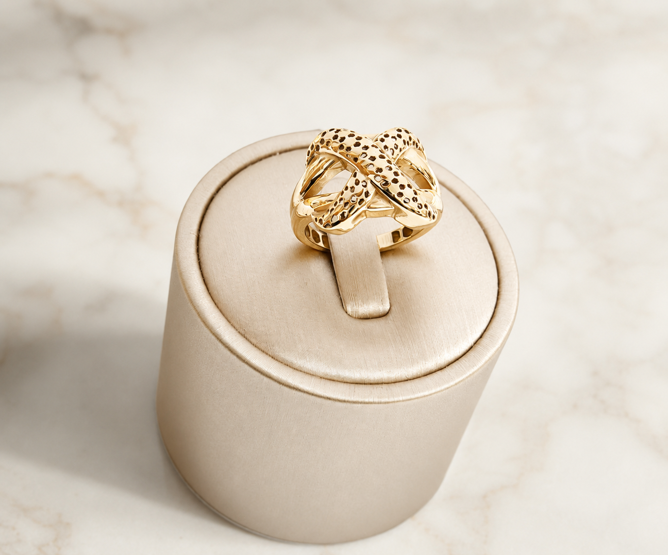 Gold X Ring
