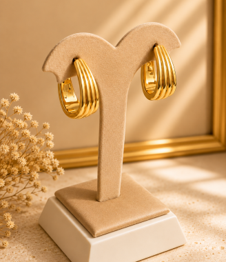 Ribbed Hoop Earrings