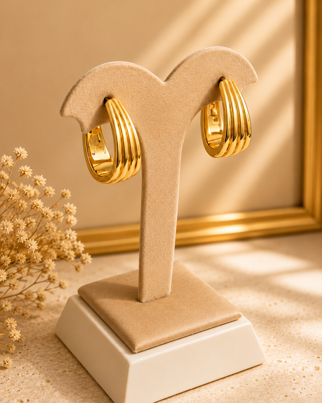 Ribbed Hoop Earrings