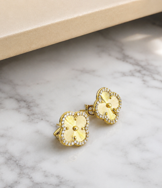 Clover Earrings with GemStone