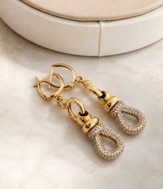 Teardrop Earrings with GemStone