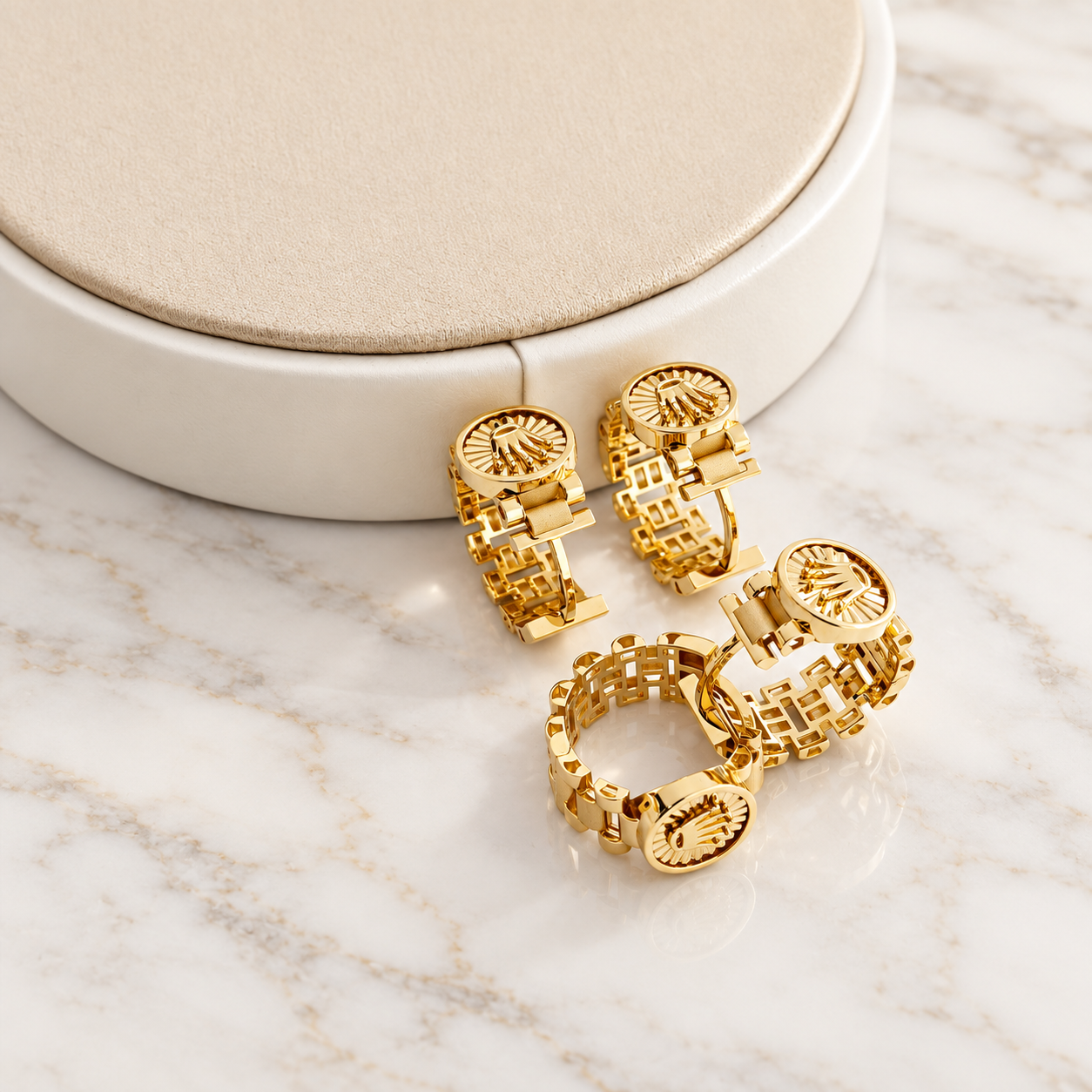 Crown Medallion Earrings