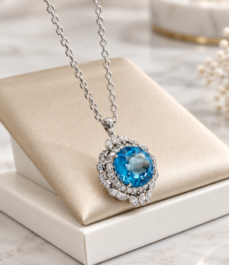 Diamond & Topaz Pendant