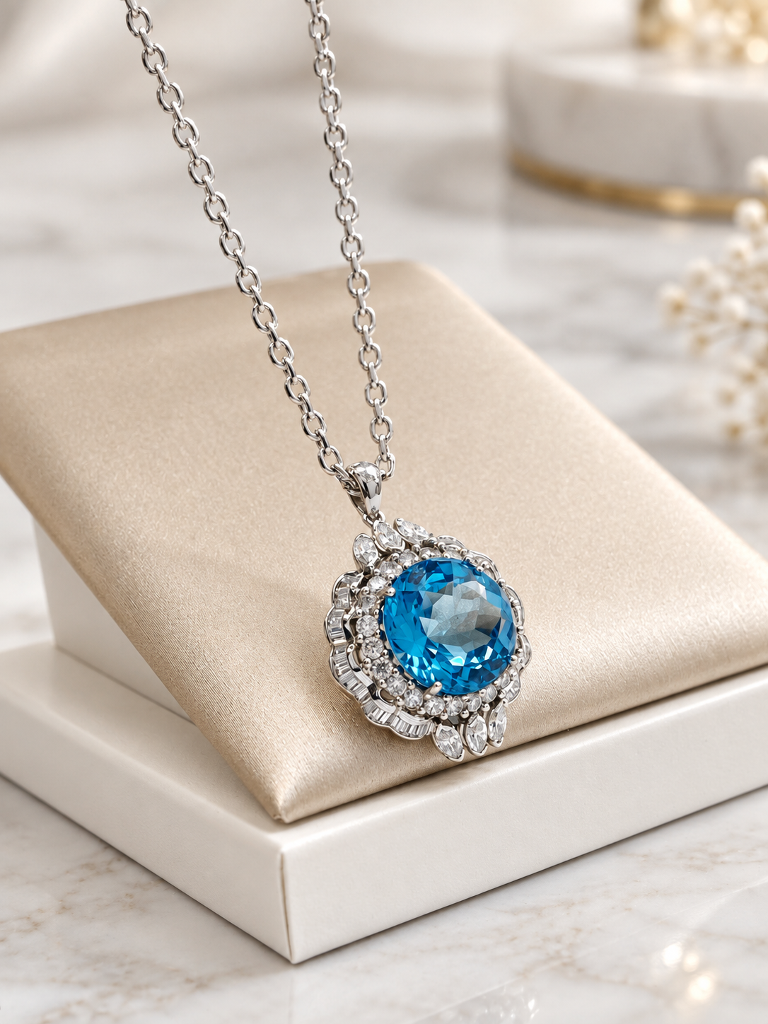 Diamond & Topaz Pendant