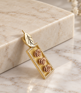 Flower Pendant with Diamonds