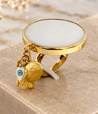 Mother of Pearl Charm Ring