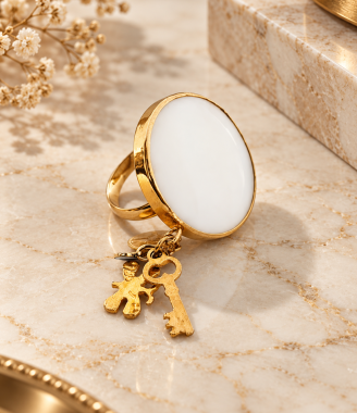 Mother-of-Pearl Charm Ring