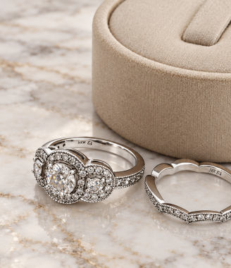 Natural Diamond Ring & Band Set