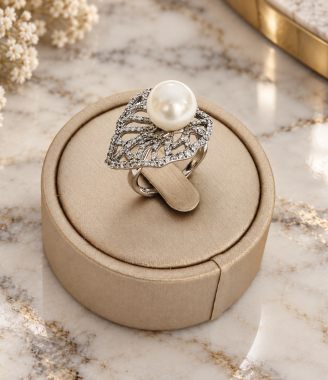 Natural Diamond & Pearl Ring