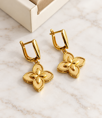Four Petal Flower Earrings