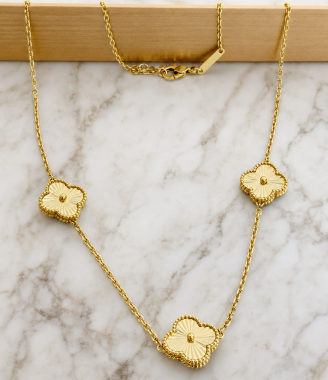 Three-Flower Motif Necklace