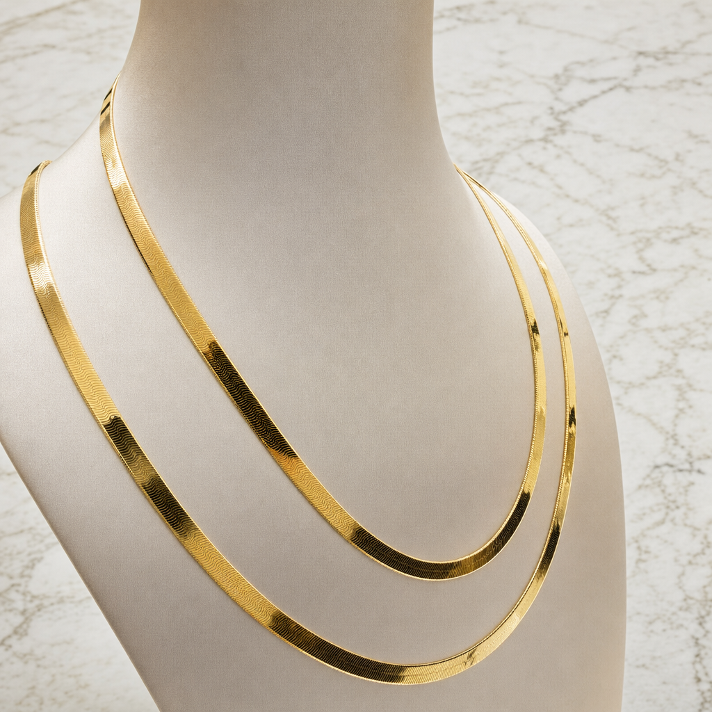 Wide Herringbone Necklace