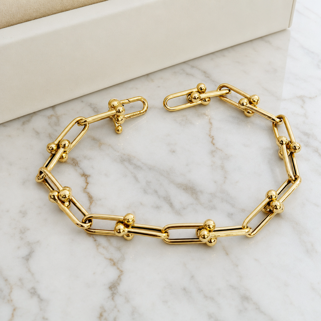 Beaded Paperclip Link Bracelet