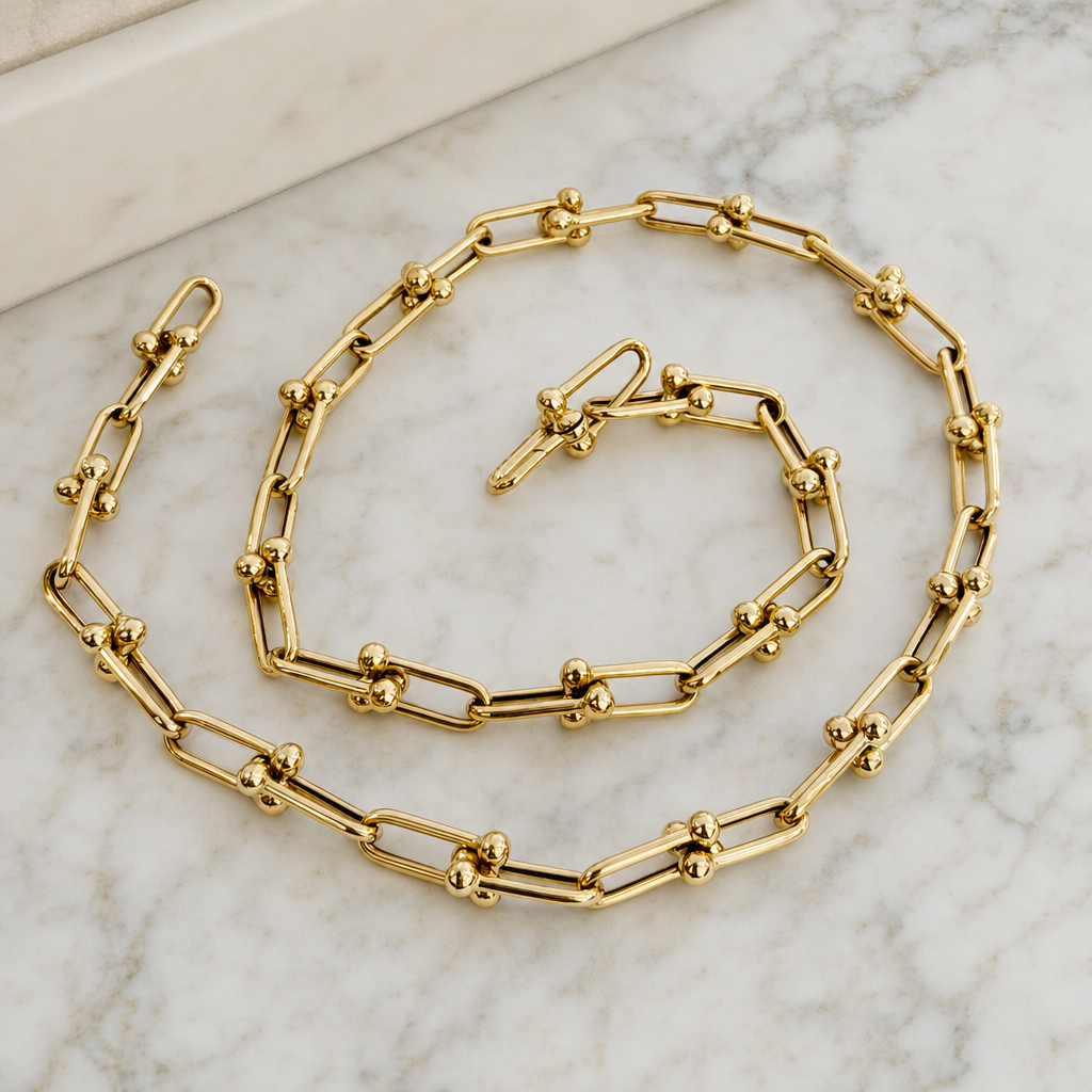 Beaded Paperclip Chain Necklace
